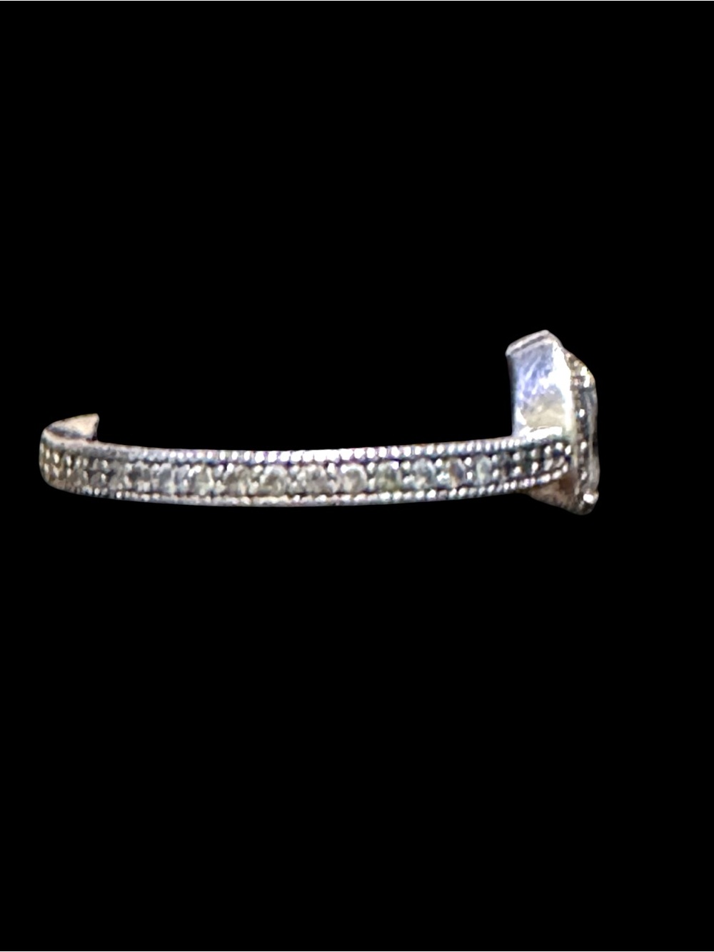 Pandora Authentic Oval Sparkling 925 Sterling Silver Statement Ring Sz 8.5 - Picture 7 of 9